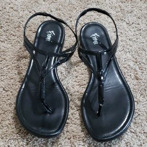 Black jeweled sandals